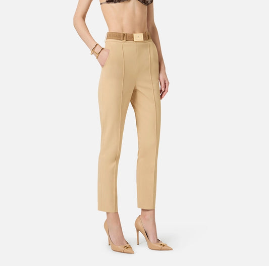 Pantaloni in tessuto tecnico bielastico con cintura PA13261E2 Elisabetta Franchi