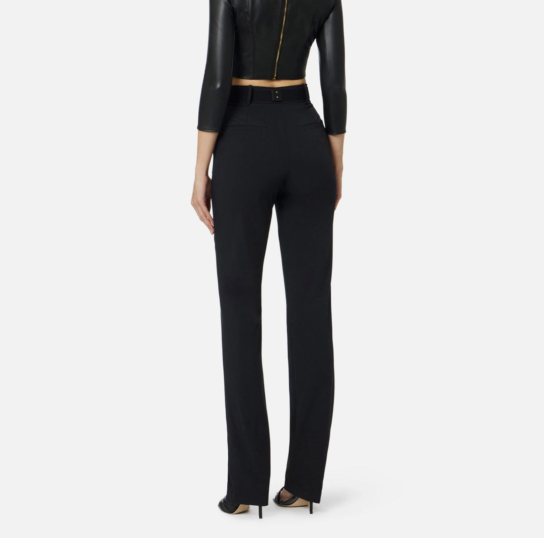Pantaloni in tessuto tecnico bielastico con cintura PA17261E2 Elisabetta Franchi