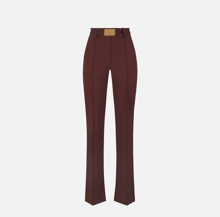 Pantaloni in tessuto tecnico bielastico con cintura PA17261E2 Elisabetta Franchi