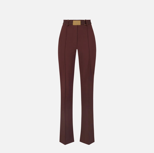 Pantaloni in tessuto tecnico bielastico con cintura PA17261E2 Elisabetta Franchi