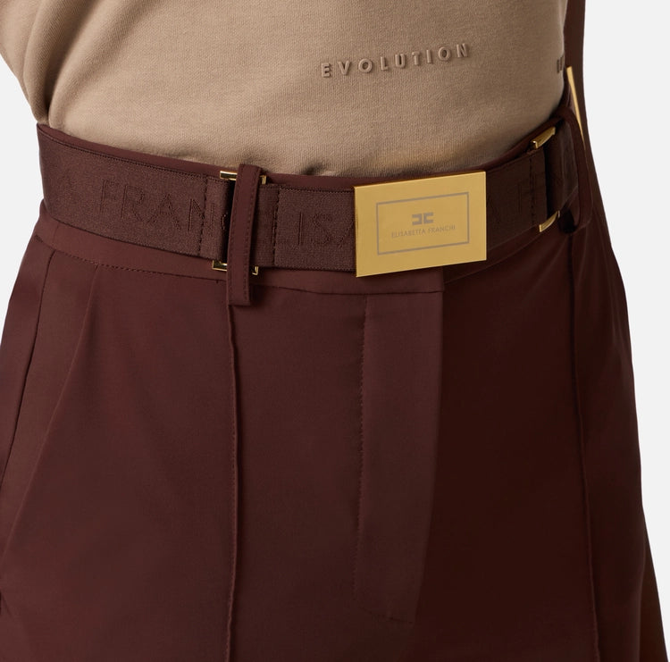 Pantaloni in tessuto tecnico bielastico con cintura PA17261E2 Elisabetta Franchi