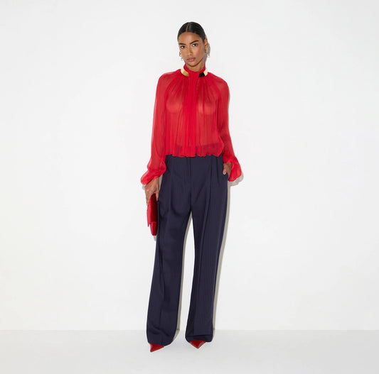 Pantaloni in fresco lana gessato PA17666E2 Elisabetta Franchi