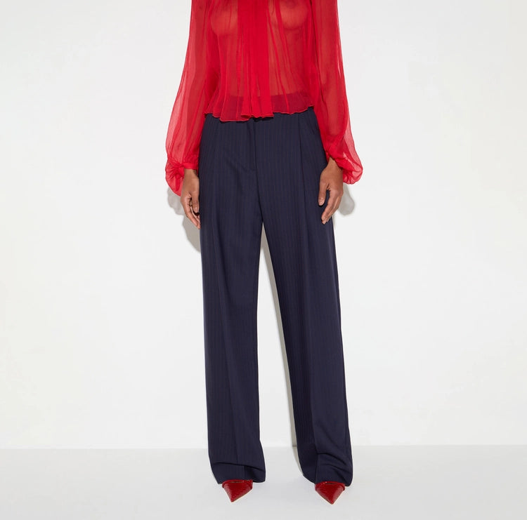 Pantaloni in fresco lana gessato PA17666E2 Elisabetta Franchi
