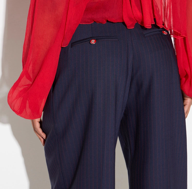 Pantaloni in fresco lana gessato PA17666E2 Elisabetta Franchi