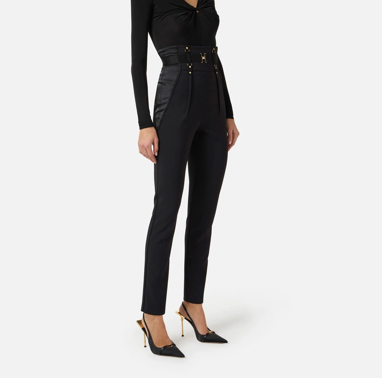 Pantaloni bustier in crêpe leggero e raso PA18062E2 Elisabetta Franchi