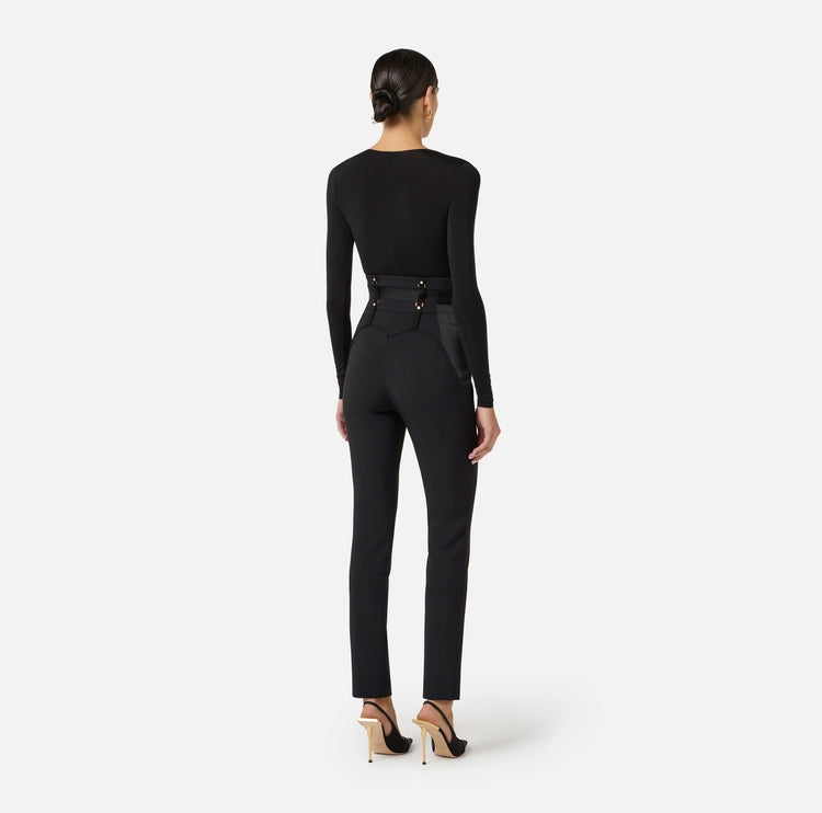 Pantaloni bustier in crêpe leggero e raso PA18062E2 Elisabetta Franchi