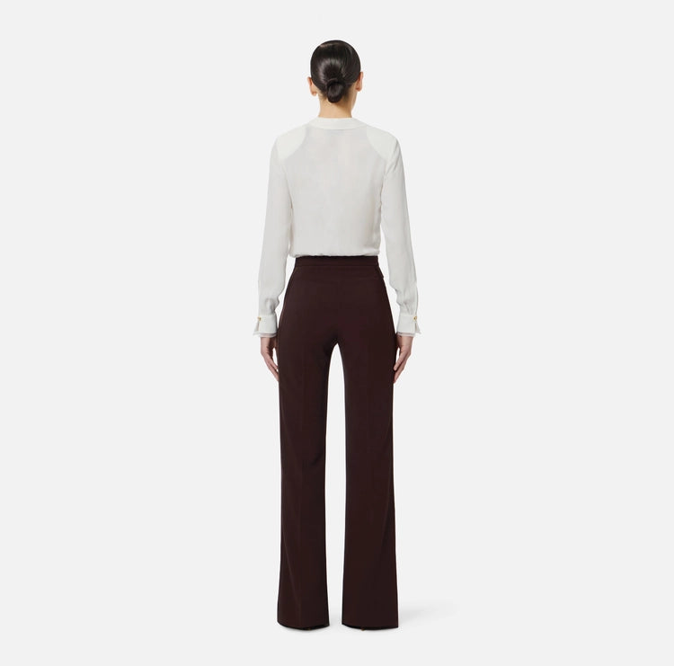 Pantaloni in crêpe leggero e raso PA18362E2 Elisabetta Franchi