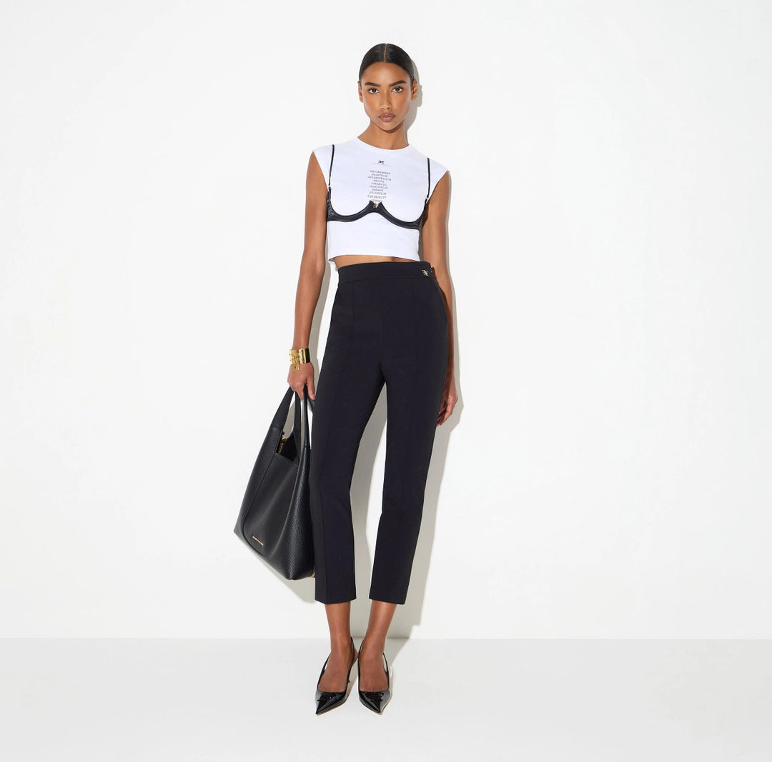 Pantaloni in tessuto tecnico PA22067E2 Elisabetta Franchi