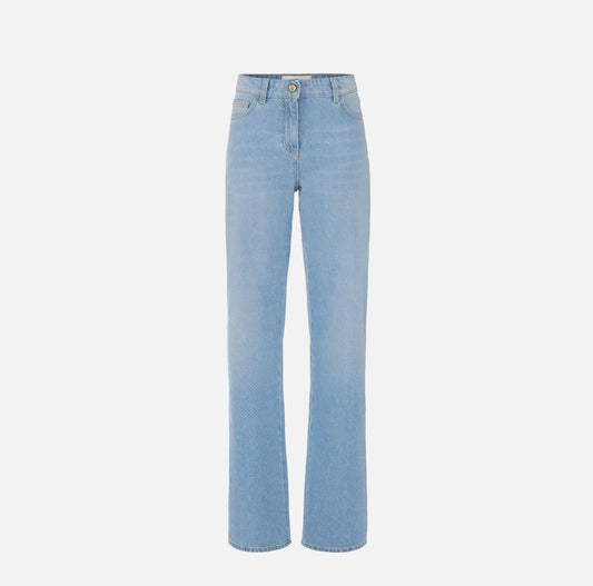 Jeans in denim con strass PJ06N56E2 Elisabetta Franchi