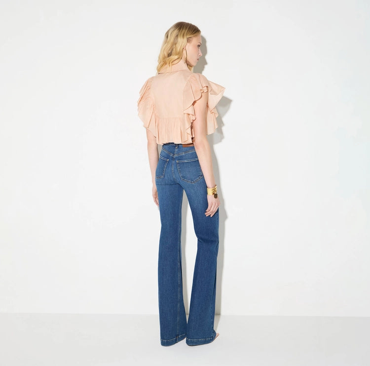 Jeans a palazzo con bottoniera PJ12D66E2 Elisabetta Franchi