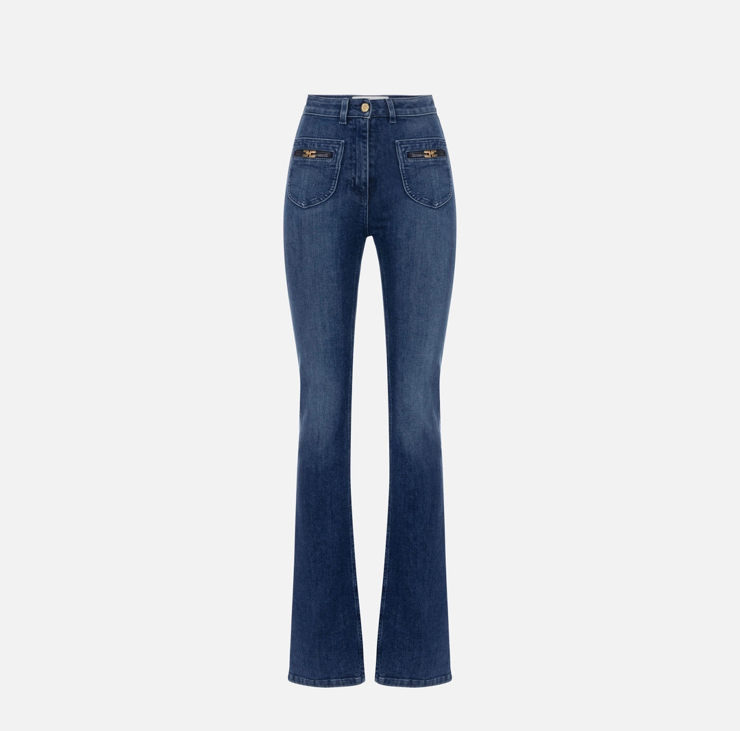 Jeans con logo gioiello PJ12N56E2 Elisabetta Franchi