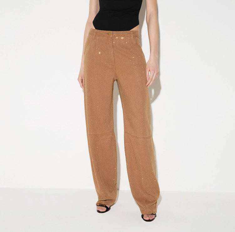 Jeans balloon in denim con strass PJ16D66E2 Elisabetta Franchi