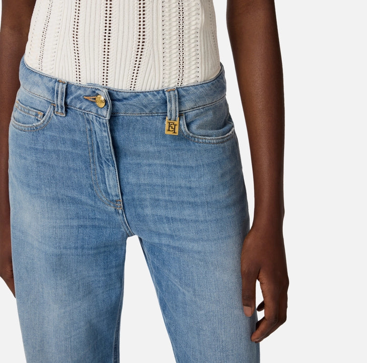 Jeans a palazzo con dettaglio logo PJ21I61E2 Elisabetta Franchi