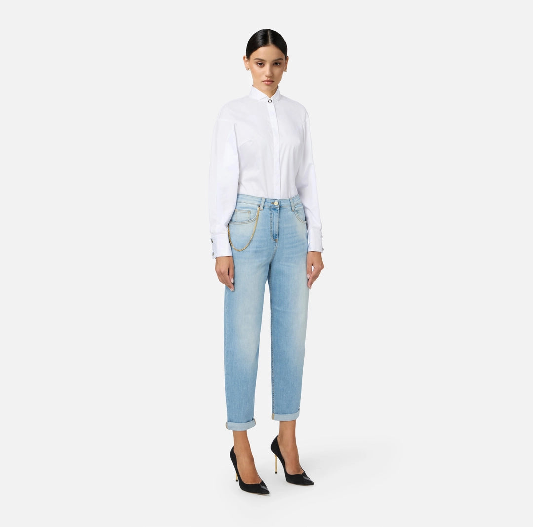 Jeans a palazzo con catena PJ22D50E3 Elisabetta Franchi