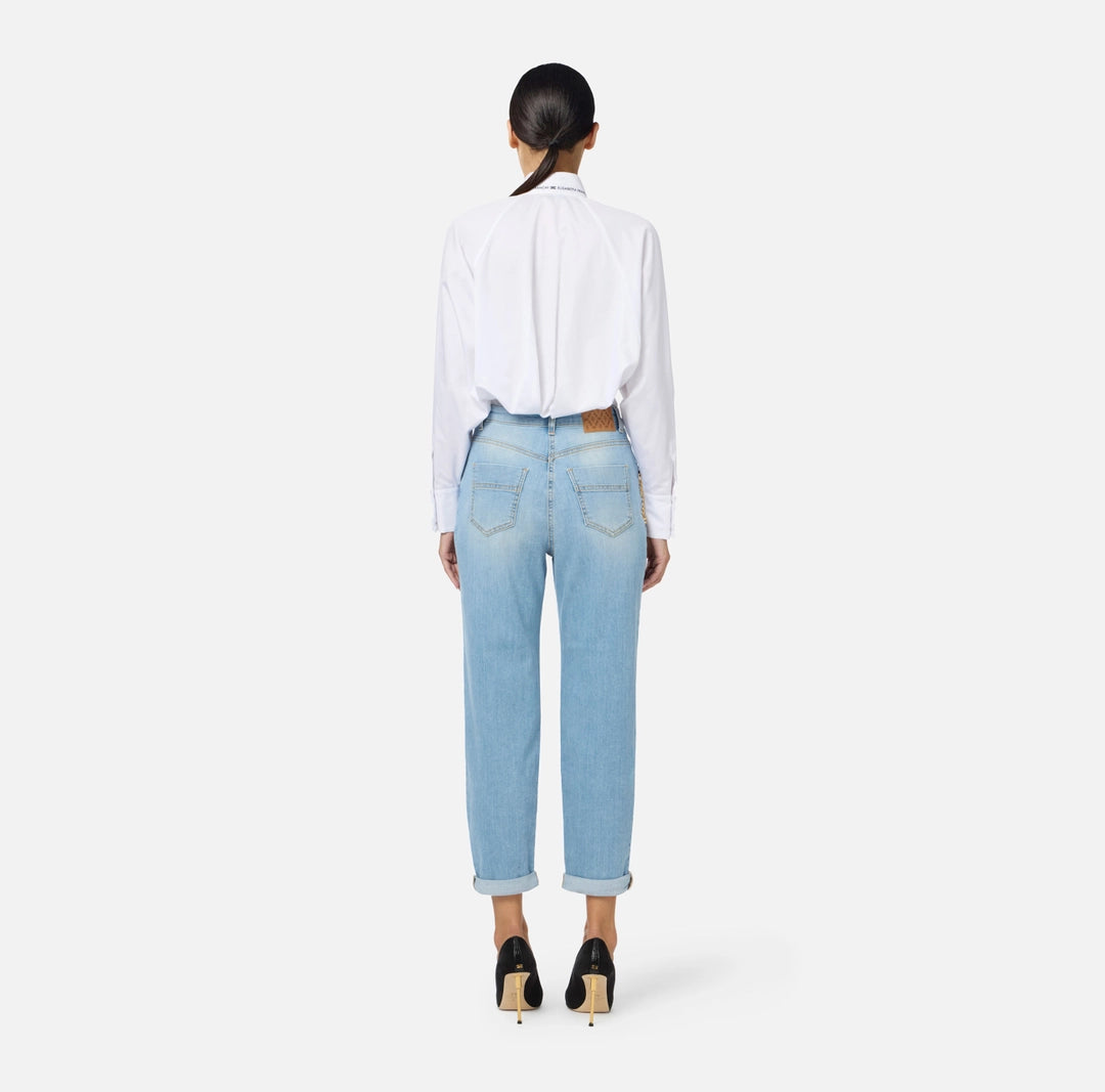 Jeans a palazzo con catena PJ22D50E3 Elisabetta Franchi