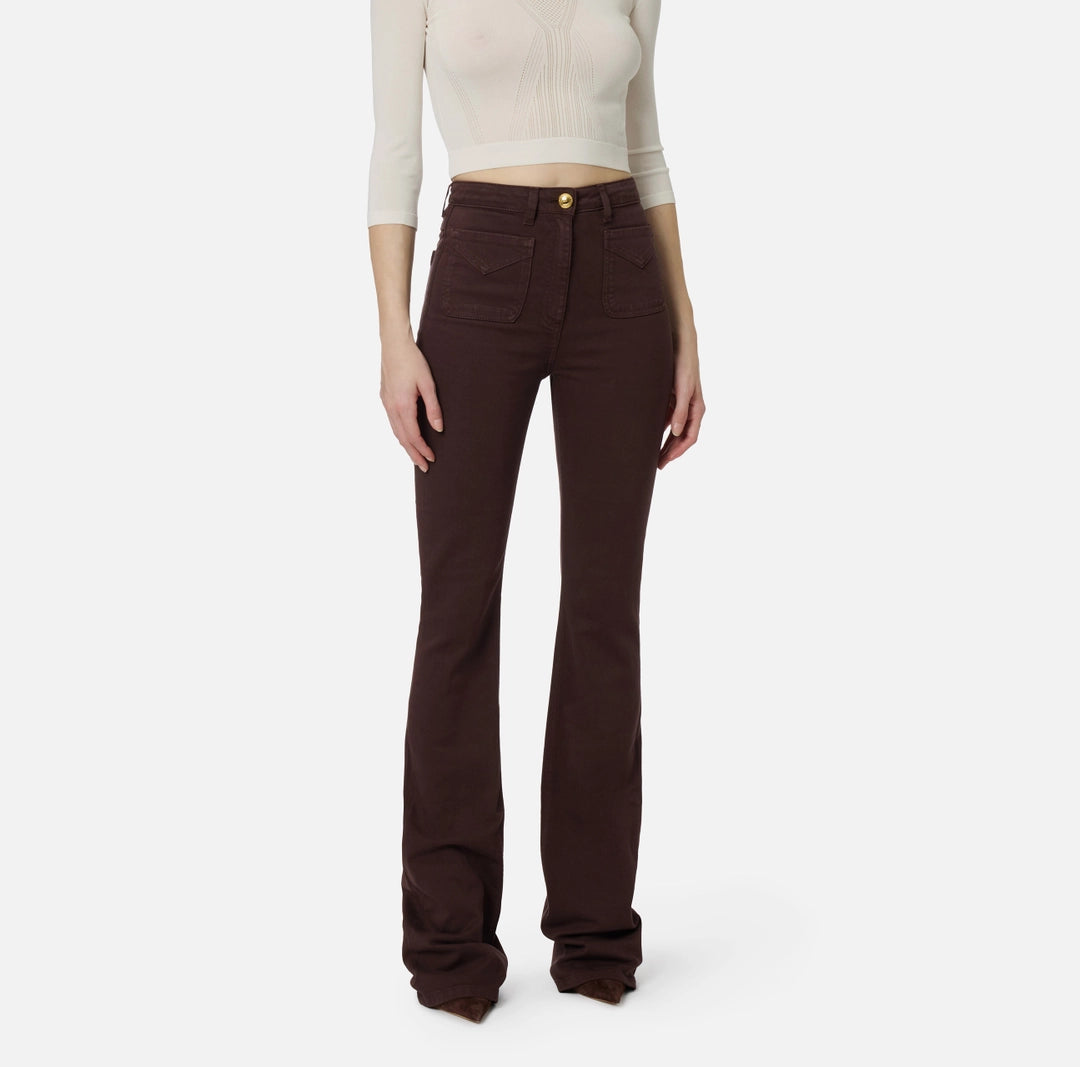 Jeans a zampa con taschini PJ22N61E2 Elisabetta Franchi