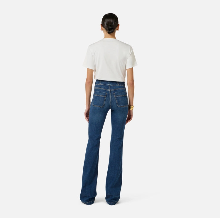 Jeans a zampetta con dettagli logo PJ26D61E2 Elisabetta Franchi