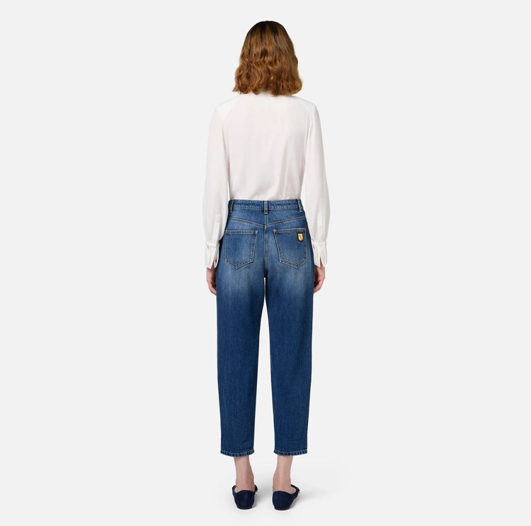 Jeans boyfriend in cotone stretch con risvolto PJ72D46E2 Elisabetta Franchi