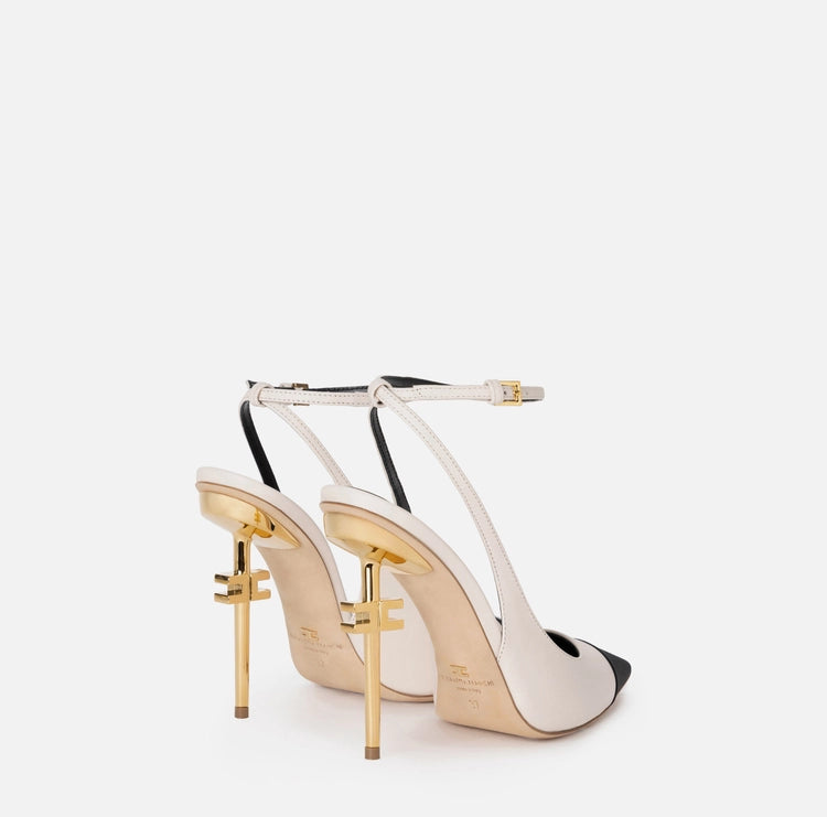 Slingback in nappa con tacco scultura SA25B46E2 Elisabetta Franchi