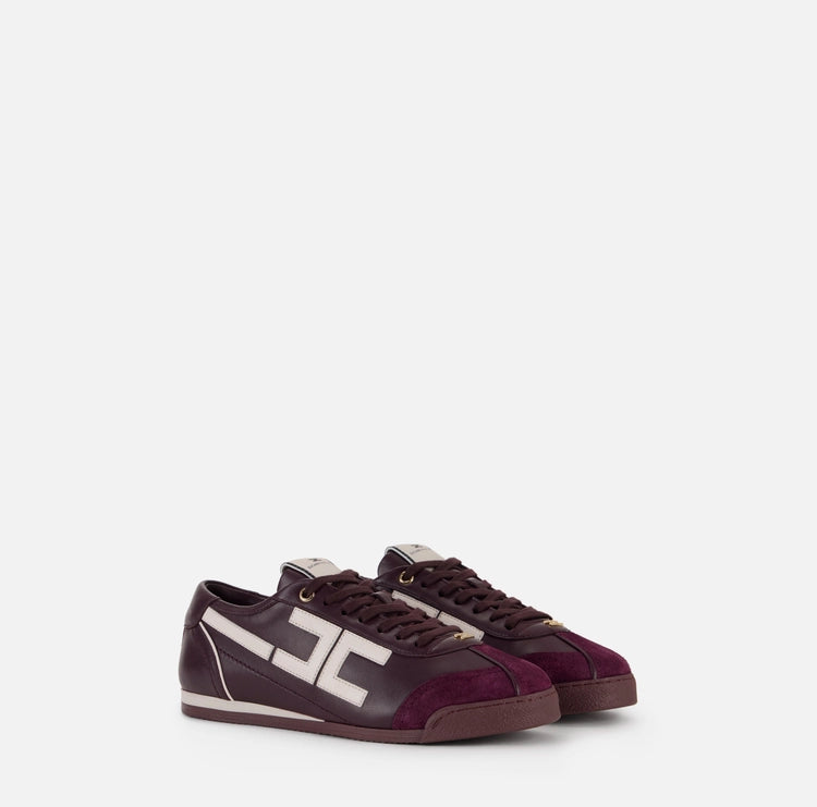 Sneaker in pelle con dettaglio logo SA82G56E2 Elisabetta Franchi