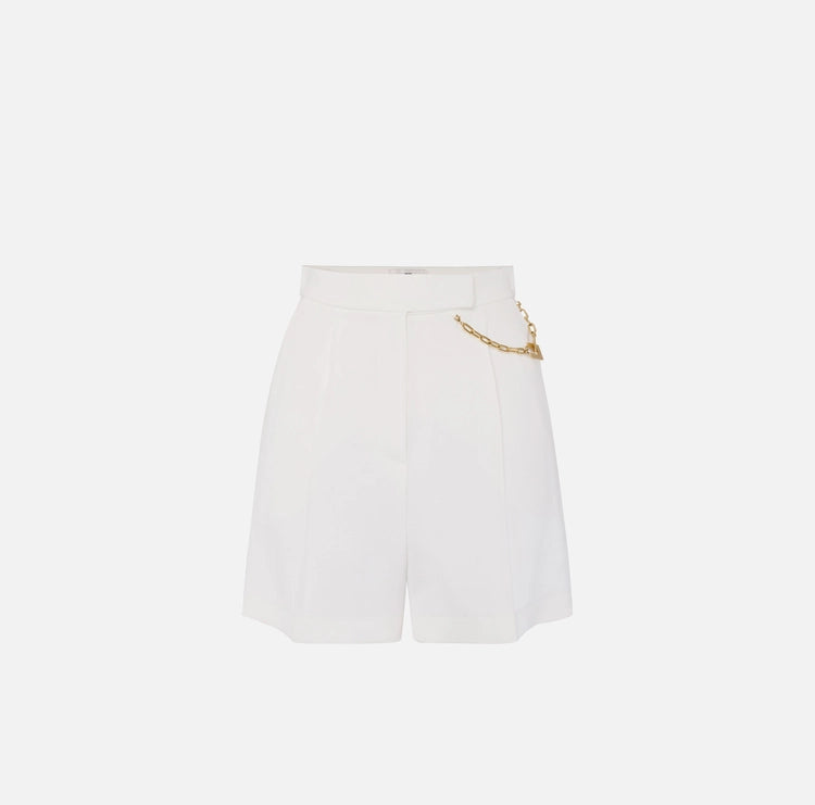 Shorts in gabardina con logo gioiello SH00561E2 Elisabetta Franchi