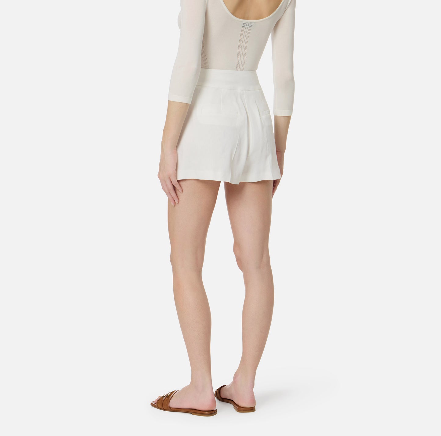 Shorts in misto lino con cinturini SH01162E2 Elisabetta Franchi