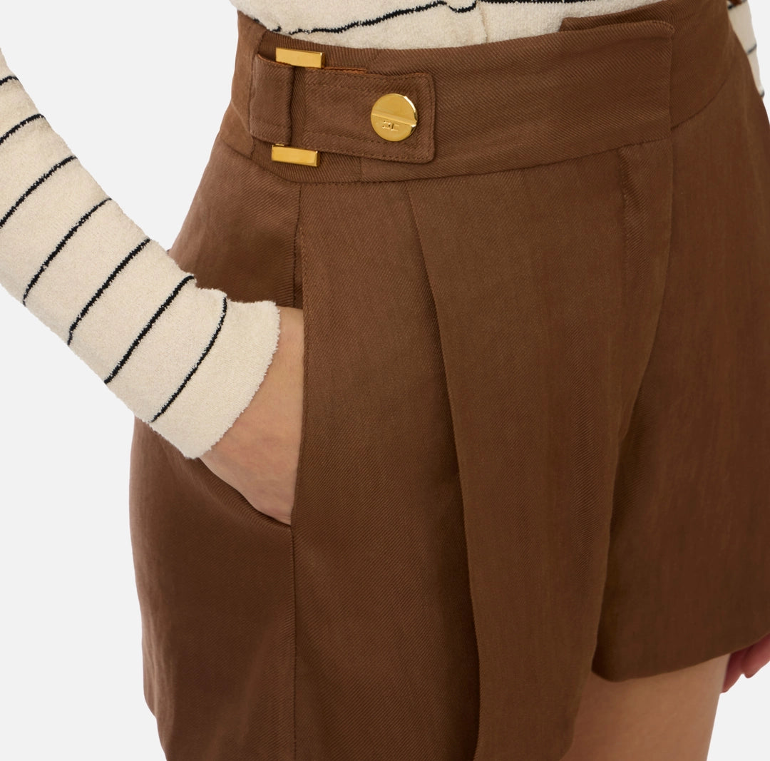 Shorts in misto lino con cinturini SH01162E2 Elisabetta Franchi