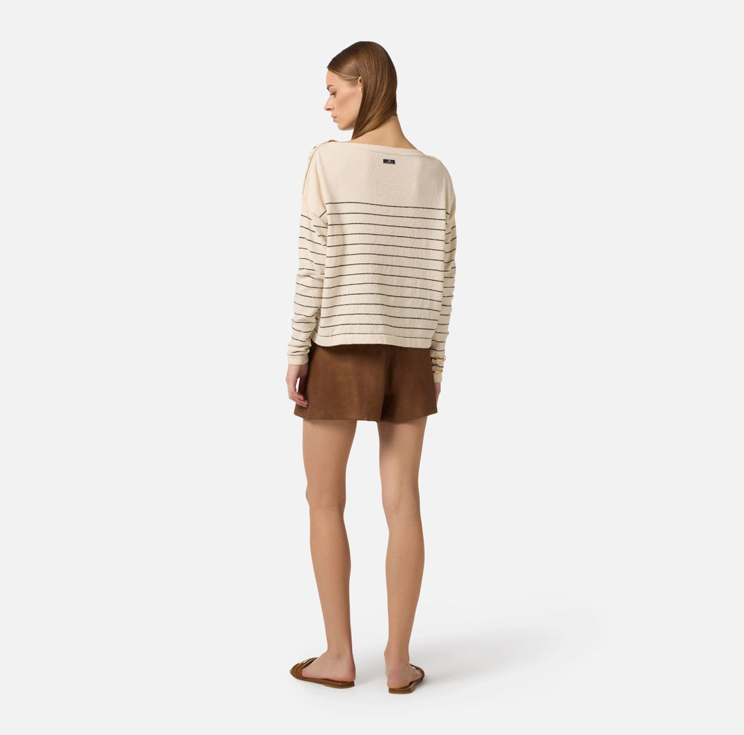 Shorts in misto lino con cinturini SH01162E2 Elisabetta Franchi