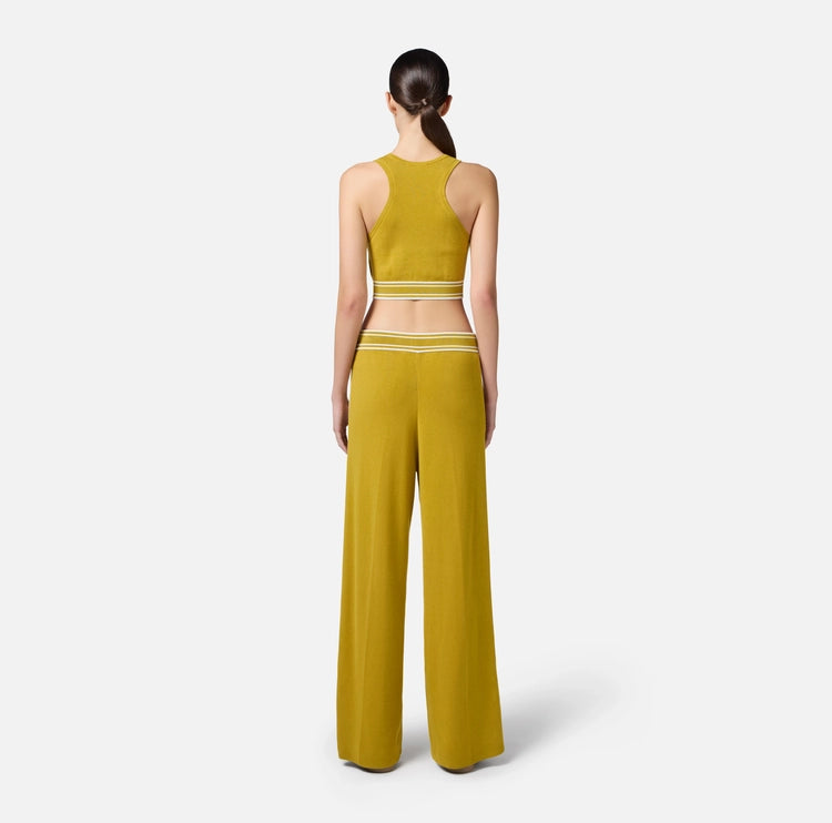 Cropped top in viscosa con bande a contrasto TK39S51E2 Elisabetta Franchi