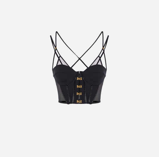Top in neoprene con dettagli corsetto TO04057E2 Elisabetta Franchi